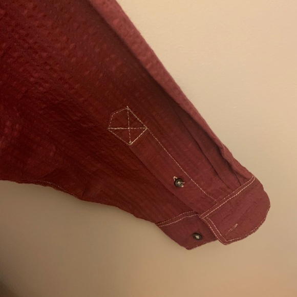 Burgundy button up shirt , XL - Picture 3 of 7